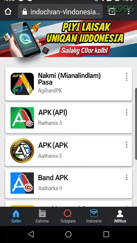 Cuplikan layar 98SPIN — aktivitas